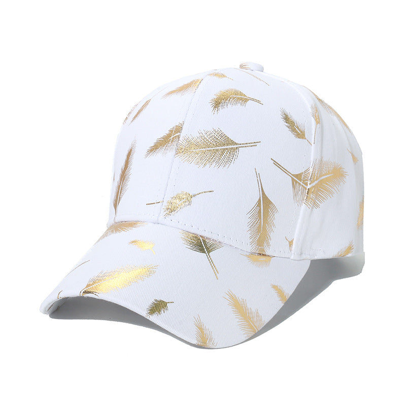 Wholesale Polyester Hot Stamping Silver Feather Baseball Cap